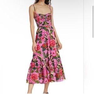 FARM Rio Leopard Forest Midi Dress